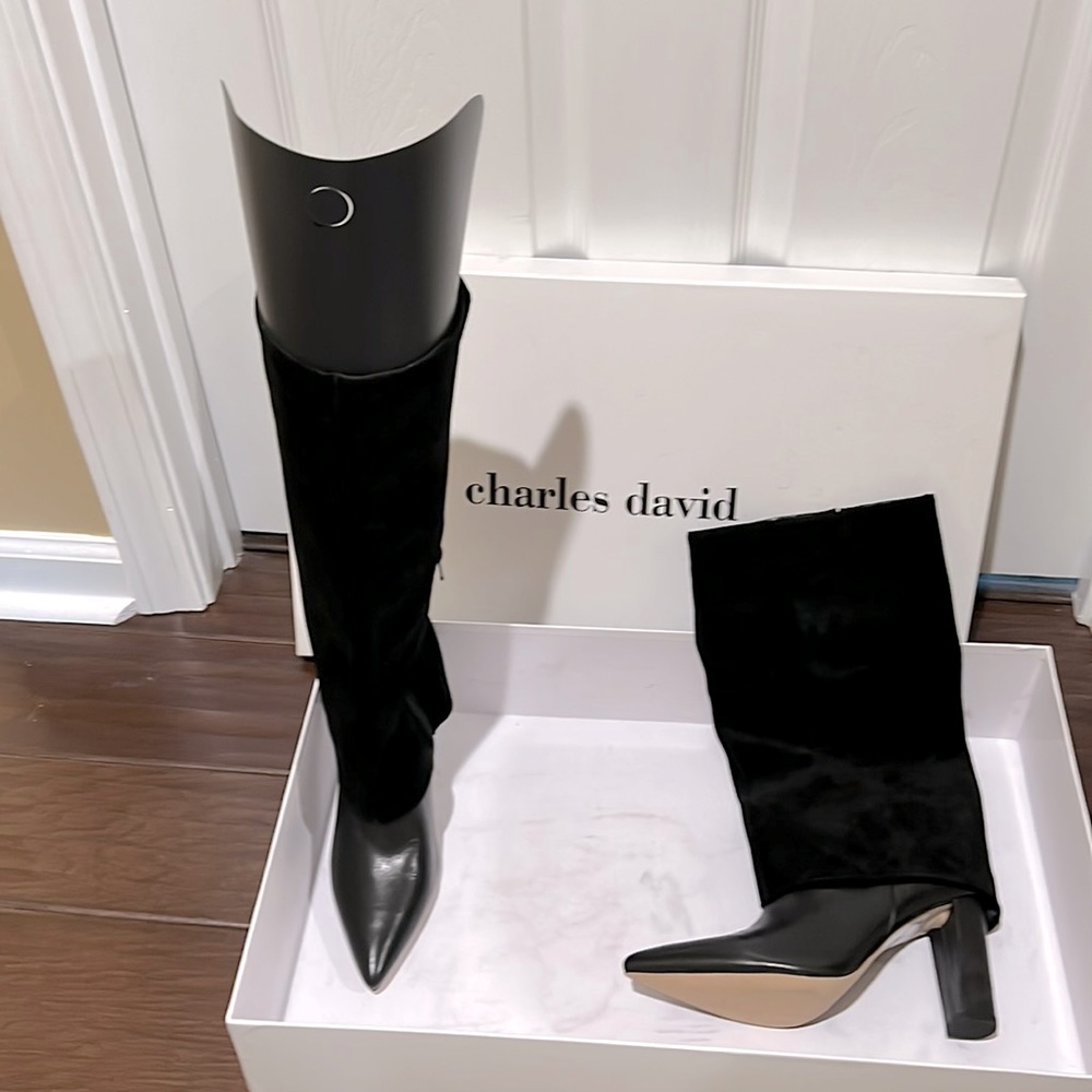 Charles David Suede Overlay Leather boot